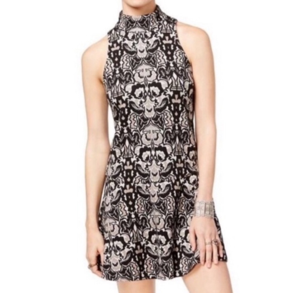 EUC FREE PEOPLE AMELIA BLACK GREY SLEEVELESS ZIP FORM FIT MINI DRESS - Picture 9 of 9